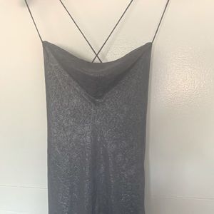 silence+noise backless maxi glitter dress size s